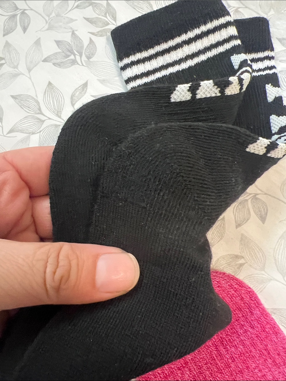 PINK vs Pink & Black Crew Socks - Pack of 2 - Picture 12 of 12